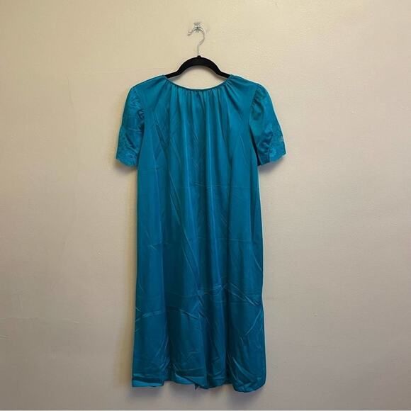 Vintage M Lauren Lorraine green chemise button down lace pajama - Picture 5 of 9